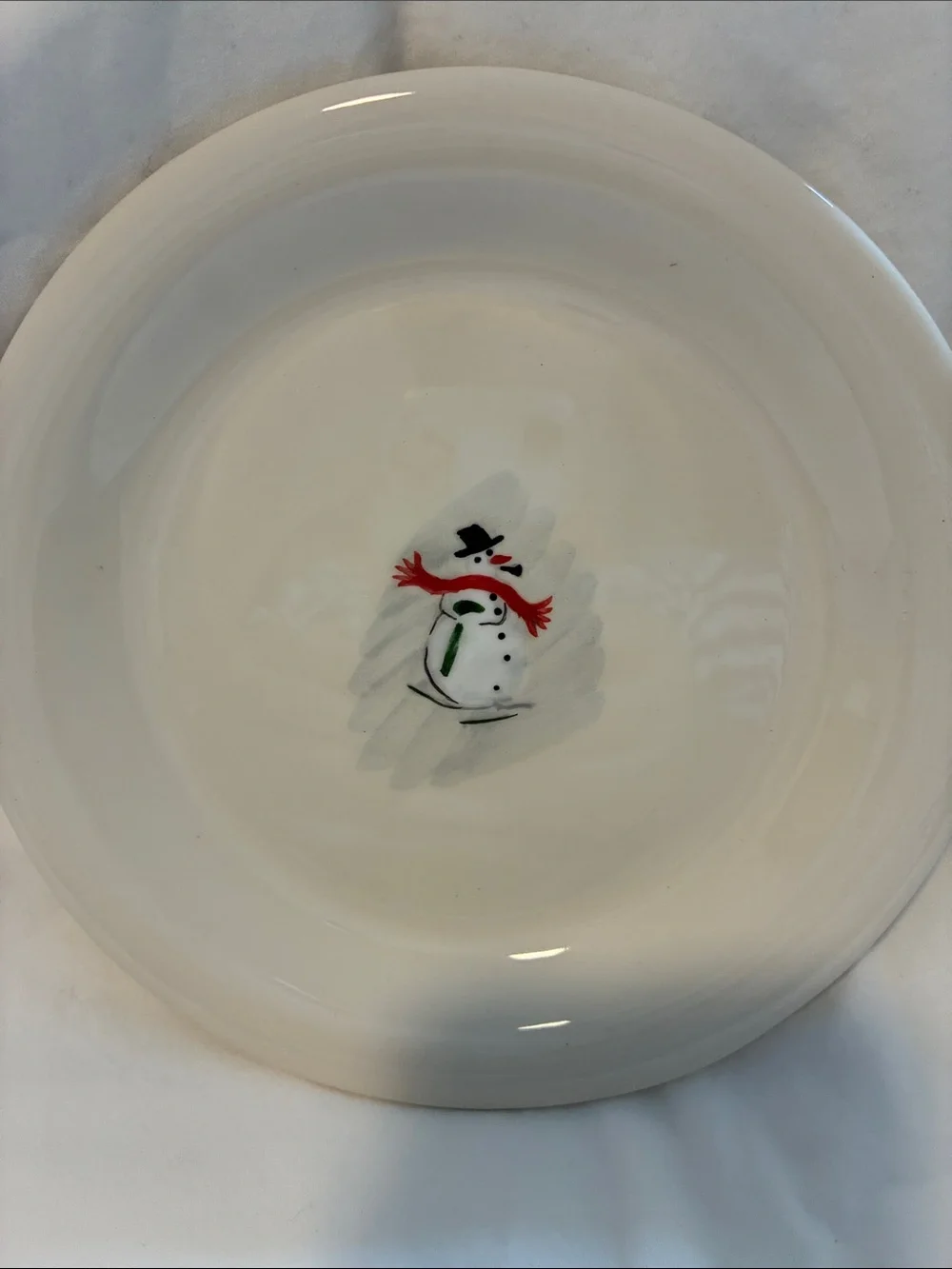 William Sonoma Snowman Plates, Set of Six, New in Box